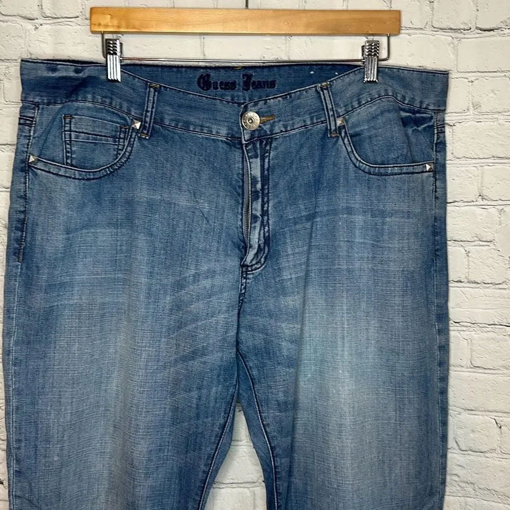 Guess Jeans Mens 40 Blue Light Wash Lightweight‎ Denim